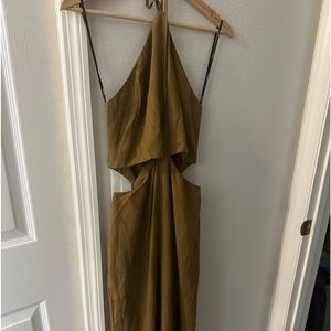 Cutout Halter MIDI Dress
